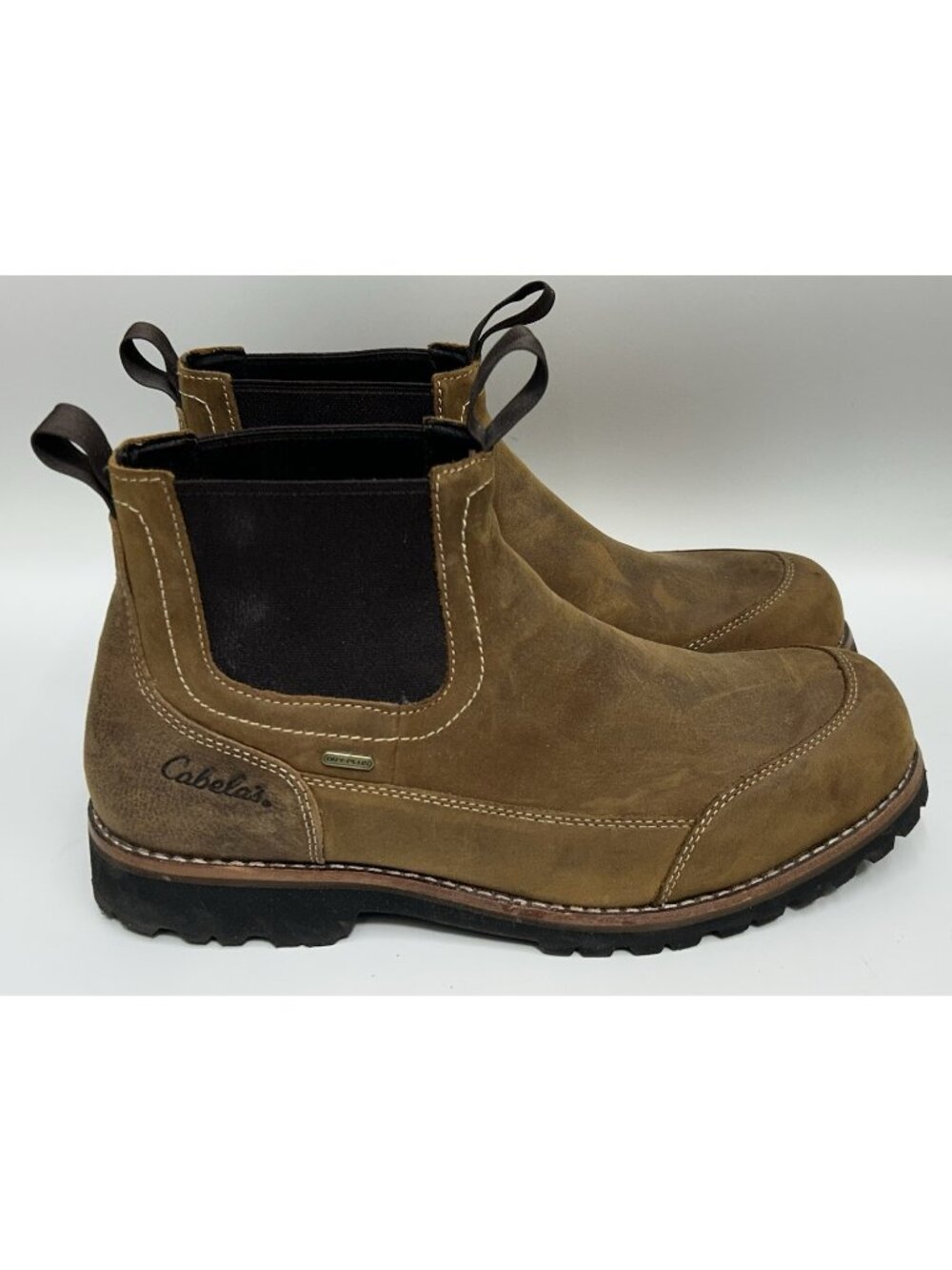 Cabelas Romeo Chelsea Ankle Boots Men’s Size 11W Brown Leather Work Pull On